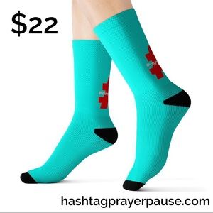 #PrayerPause Sea Foam Sublimation Socks